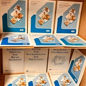 Lot of 13 School of TV and VCR Repair Parts ICS Manuals 1980s